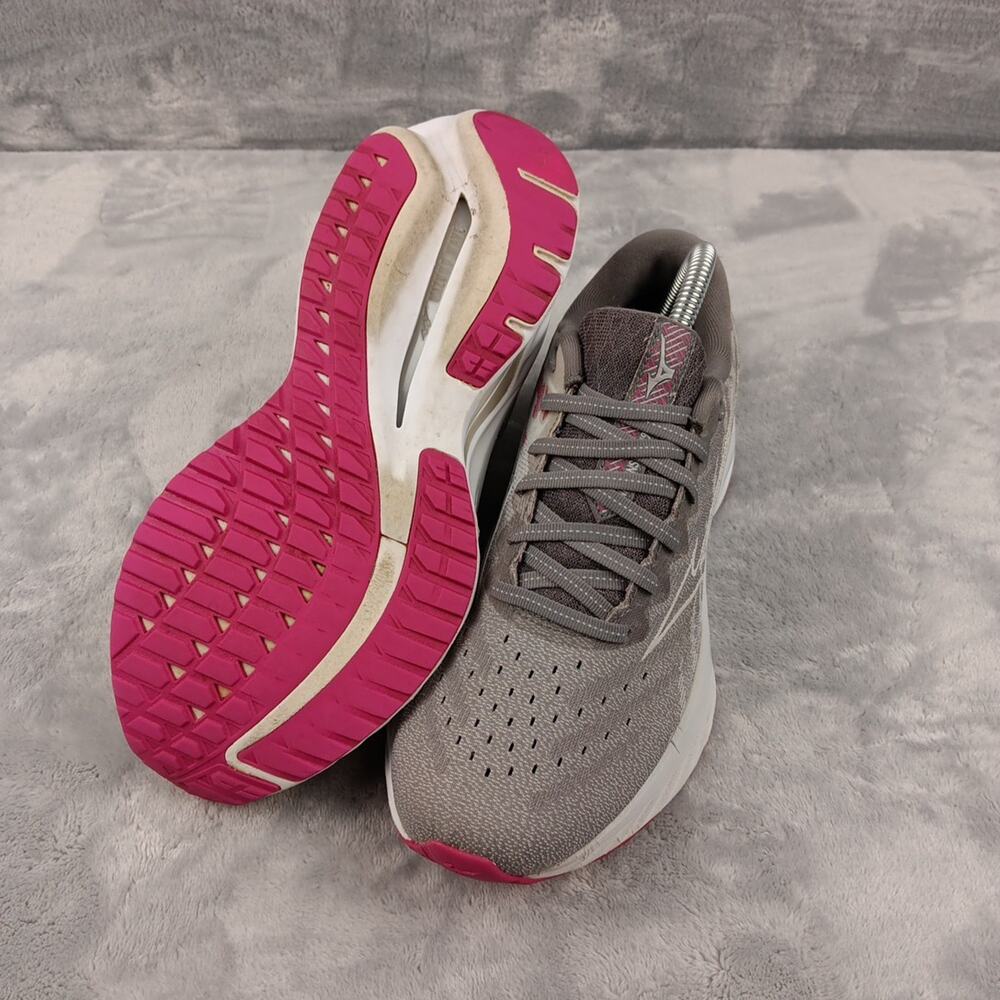 Womens Mizuno Wave Inspire 19 Running Shoes Size 8.5 Gray Mesh Sneakers Used - Picture 7 of 13